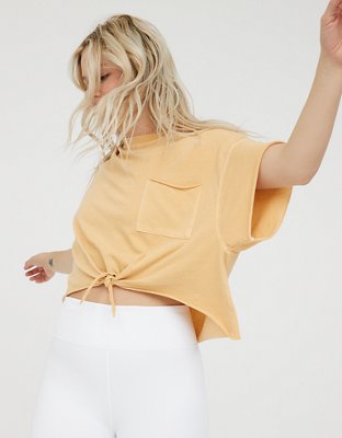 Женские футболки Aerie OFFLINE Tie Front Cropped T-Shirt — фото 4