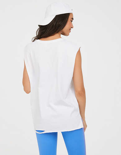 OFFLINE By Aerie Distressed Dolman Sleeve T-Shirt
