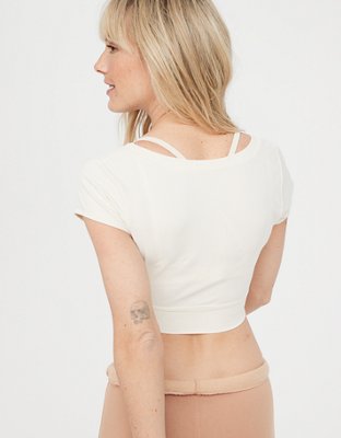 OFFLINE By Aerie Real Me Henley Crop Tee