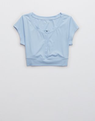 OFFLINE By Aerie Real Me Henley Crop Tee