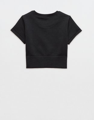 OFFLINE By Aerie Totally! Textured Seamless Cropped T-Shirt