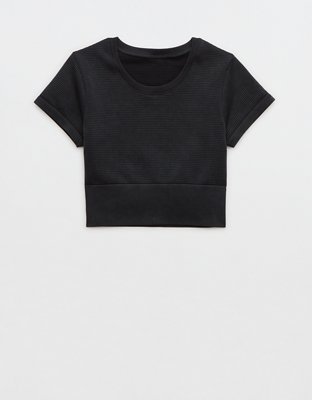 OFFLINE By Aerie Totally! Textured Seamless Cropped T-Shirt