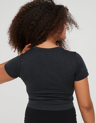 OFFLINE By Aerie Totally! Textured Seamless Cropped T-Shirt