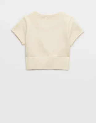 OFFLINE By Aerie Totally! Textured Seamless Cropped T-Shirt