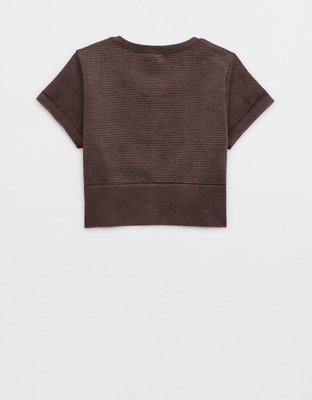 OFFLINE By Aerie Totally! Textured Seamless Cropped T-Shirt