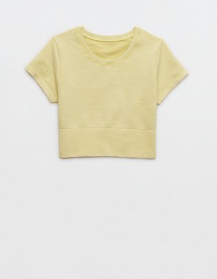 OFFLINE By Aerie Totally! Textured Seamless Cropped T-Shirt