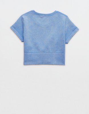 OFFLINE By Aerie Totally! Textured Seamless Cropped T-Shirt