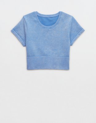 OFFLINE By Aerie Totally! Textured Seamless Cropped T-Shirt