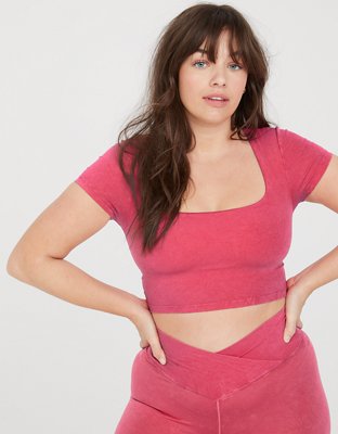 Женские футболки Aerie OFFLINE By Aerie Real Me Square Neck T-Shirt — фото 2