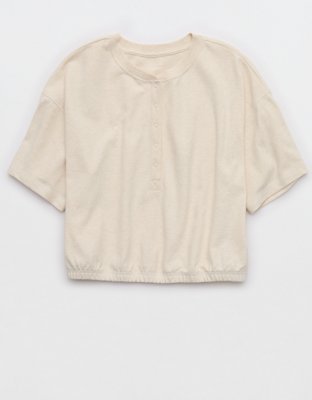 OFFLINE By Aerie Pique Henley Short Sleeve T-Shirt