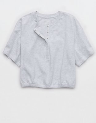 OFFLINE By Aerie Pique Henley Short Sleeve T-Shirt