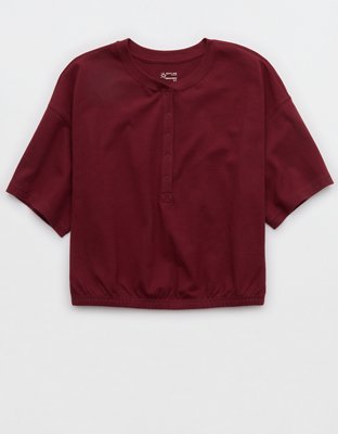 OFFLINE By Aerie Pique Henley Short Sleeve T-Shirt