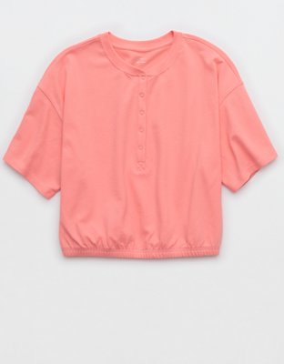 OFFLINE By Aerie Pique Henley Short Sleeve T-Shirt