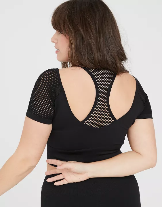 OFFLINE By Aerie Seamless Mesh Cropped T-Shirt