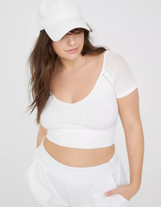 OFFLINE By Aerie Seamless Mesh Cropped T-Shirt