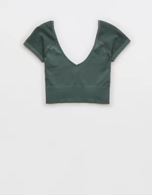 OFFLINE By Aerie Seamless Mesh Cropped T-Shirt