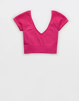 OFFLINE By Aerie Seamless Mesh Cropped T-Shirt