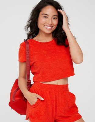 OFFLINE By Aerie Summer Lights Terry Cropped T-Shirt