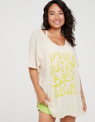 OFFLINE By Aerie Bouncy Cotton V-Neck T-Shirt
