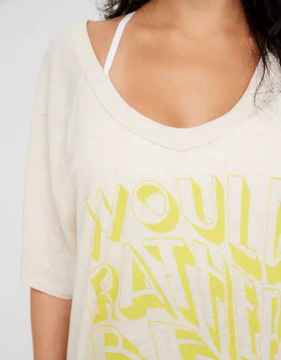 OFFLINE By Aerie Bouncy Cotton V-Neck T-Shirt