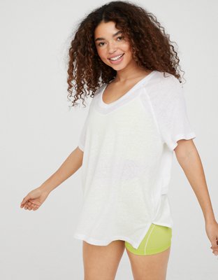 OFFLINE By Aerie Bouncy Cotton V-Neck T-Shirt