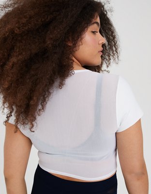 OFFLINE By Aerie Goals Mesh Cropped T-Shirt