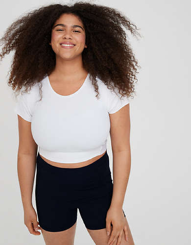 OFFLINE By Aerie Goals Mesh Cropped T-Shirt