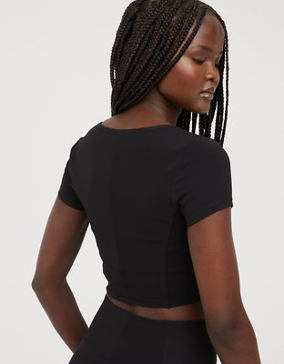 OFFLINE By Aerie Goals Ribbed V Neck T-Shirt