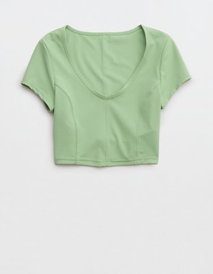 OFFLINE By Aerie Goals Ribbed V Neck T-Shirt