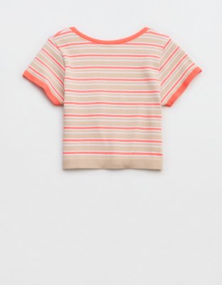 OFFLINE By Aerie T-shirt Seamless en Punto Elástico con Cuello Caído