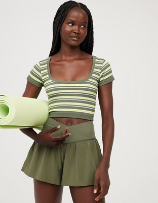 Женские футболки Aerie OFFLINE By Aerie Seamless Rib Scoop T-Shirt — фото 4