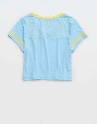OFFLINE By Aerie T-shirt de Tejido de Punto con Ribete y Escote V