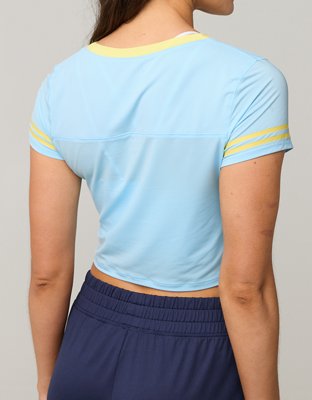 OFFLINE By Aerie T-shirt de Tejido de Punto con Ribete y Escote V