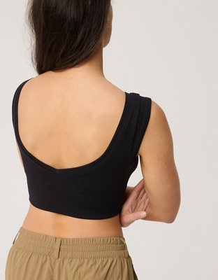 OFFLINE By Aerie Seamless Rib Cap Sleeve Bra Top