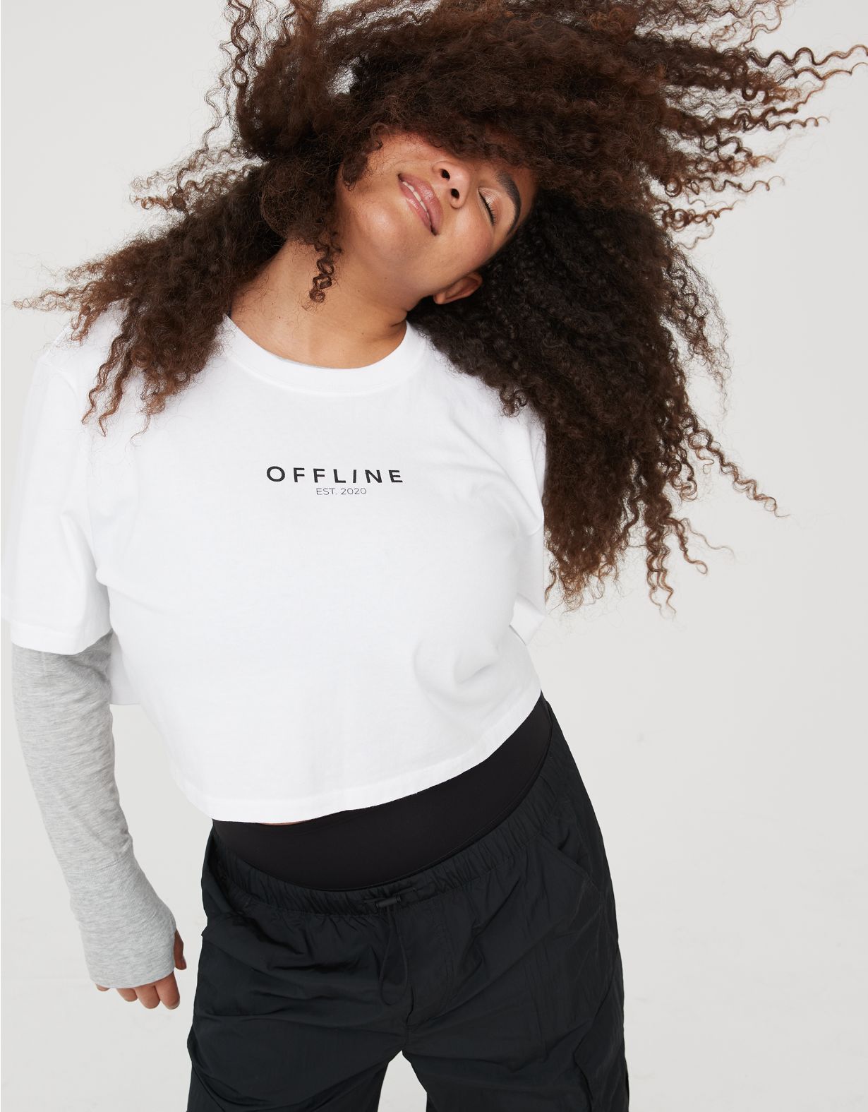 OFFLINE By Aerie Rock N Roll Cropped T-Shirt