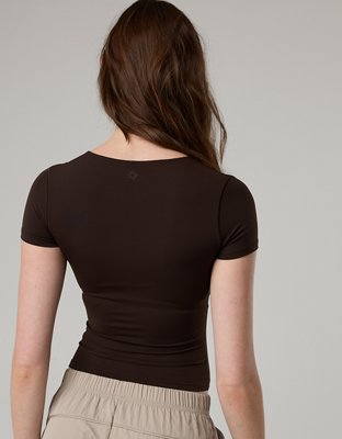 Женские футболки Offline By Aerie Real Me Xtra, цвет: Глубокий земляной — фото 2