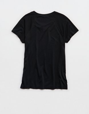 Женские футболки Offline By Aerie Gotta Run Seamless Short Sleeve, цвет: Насыщенный чёрный — фото 4