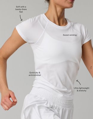 Женские футболки Offline By Aerie Gotta Run Seamless Short Sleeve, цвет: Насыщенный чёрный — фото 6