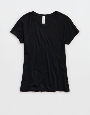 Женские футболки Offline By Aerie Gotta Run Seamless Short Sleeve, цвет: Насыщенный чёрный — фото 3
