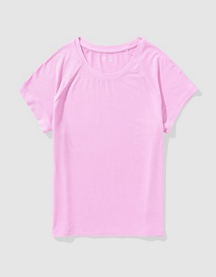 OFFLINE By Aerie Thumbs Up T-Shirt en Punto Elástico