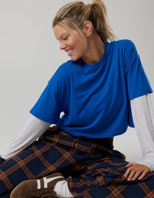 OFFLINE By Aerie Let's Stretch Cropped T-Shirt