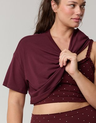 OFFLINE By Aerie Let's Stretch Cropped T-Shirt