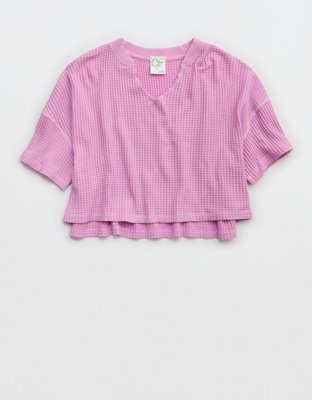 OFFLINE By Aerie Wow! Waffle Notch Neck T-Shirt