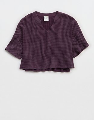 OFFLINE By Aerie Wow! Waffle Notch Neck T-Shirt