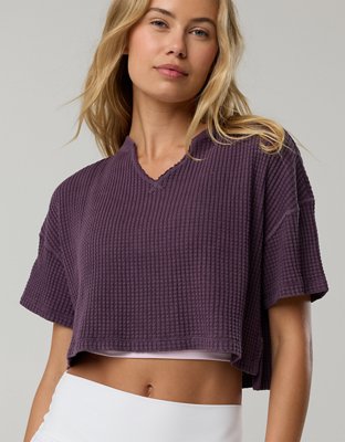 OFFLINE By Aerie Wow! Waffle Notch Neck T-Shirt