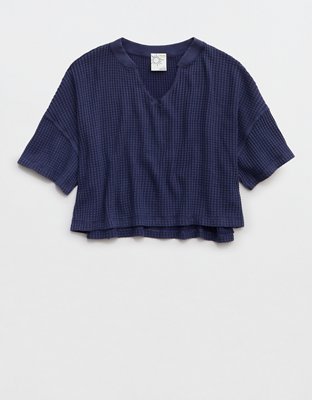 OFFLINE By Aerie Wow! Waffle Notch Neck T-Shirt