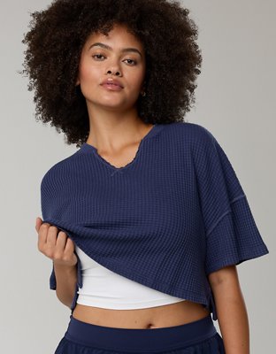 OFFLINE By Aerie Wow! Waffle Notch Neck T-Shirt