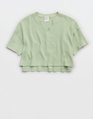 OFFLINE By Aerie Wow! Waffle Notch Neck T-Shirt