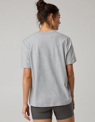 Женские футболки Offline By Aerie Let's Stretch Oversized, цвет: Средний меланжевый серый — фото 2