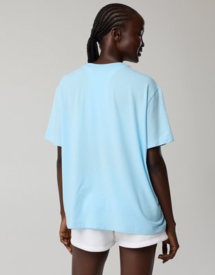 Женские футболки Offline By Aerie Let's Stretch Short Sleeve Boyfriend, цвет: Синий — фото 3